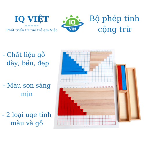 Giáo Cụ Montessori - Bộ Phép Tính Cộng Trừ [ Hàng Đẹp Chuẩn - MA17 ]