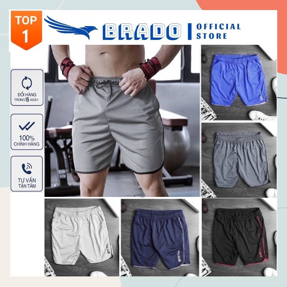 Quần short nam, quần đùi nam 𝐄𝐂𝐇𝐓 thể thao chạy bộ, tập gym chất thun lạnh co giãn 4 chiều