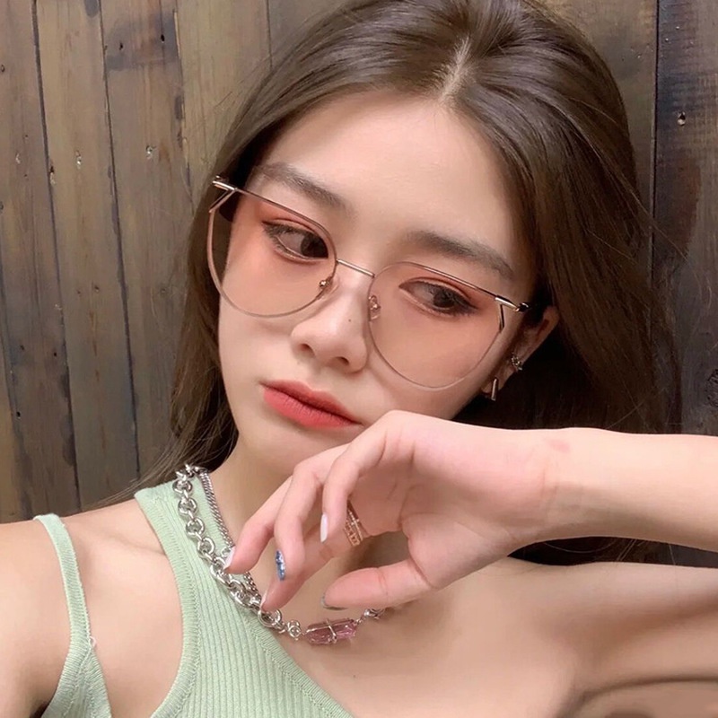 Kính Mát Gọng Kim Loại Màu Kẹo Chống Tia UV Thời Trang