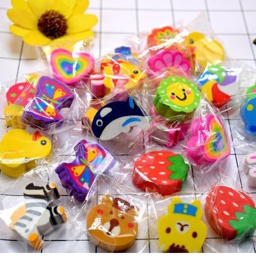 Set 10 Tẩy Bút Chì / Gôm Bút Chì Hoạt Hình Xinh Xắn Loại Đẹp  🍀Clovershop68🍀