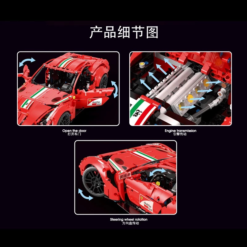 Đồ chơi Lắp ráp Mô hình siêu xe TGL T5001 1:10 Ferrari F12
