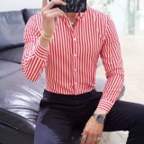 Áo Sơ Mi Lụa Nam Cao Cấp Sọc Đỏ Kiểu Cách (hàng shop) 0576