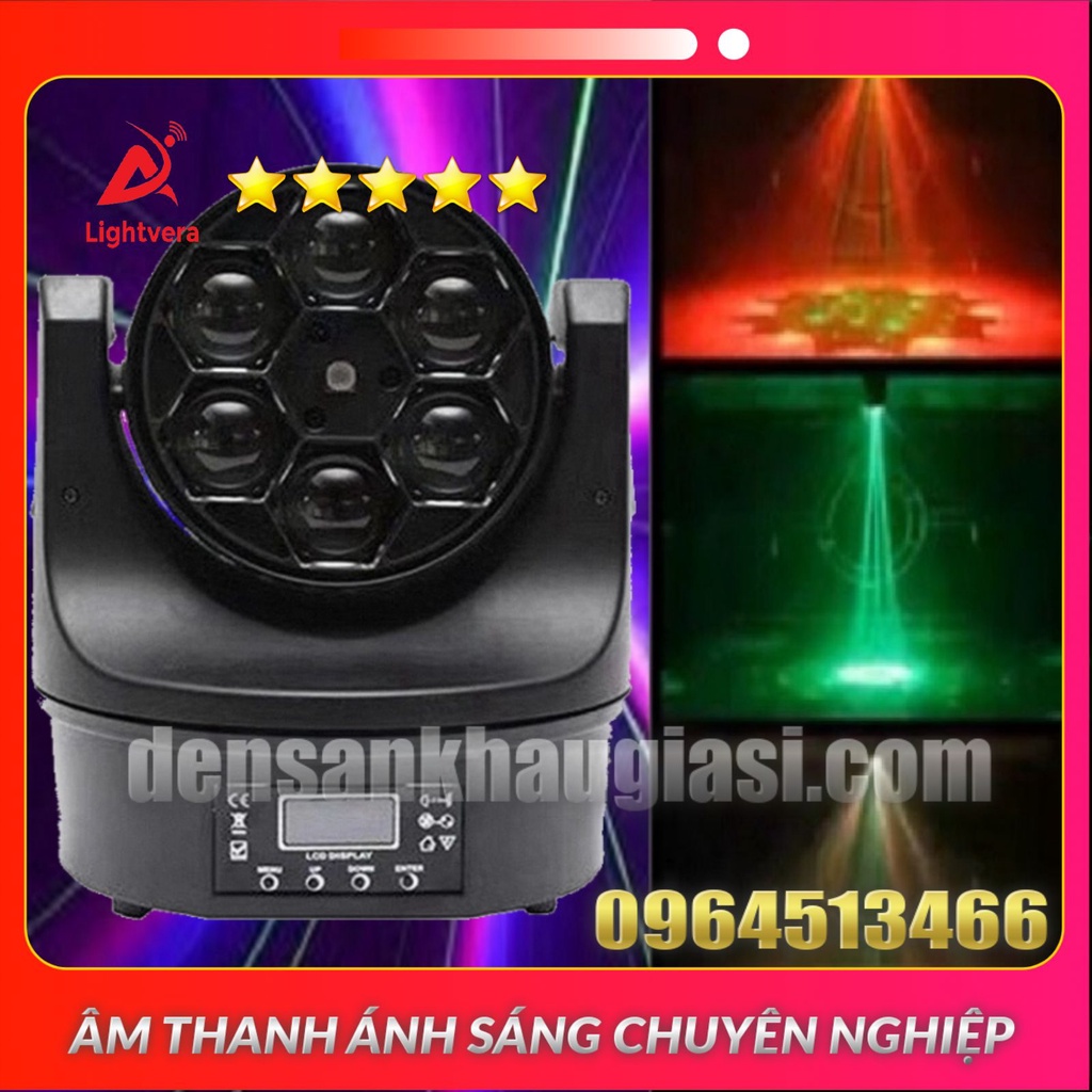 Đèn Moving 6 Mắt Có Laser Dùng Cho Sân Khấu, Bar, Karaoke - Magic Store SG