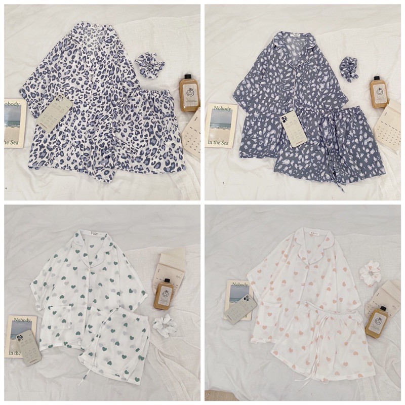 Bộ ngủ nữ lụa mango loại 1 siêu cute (ảnh thật/hàng có sẵn)