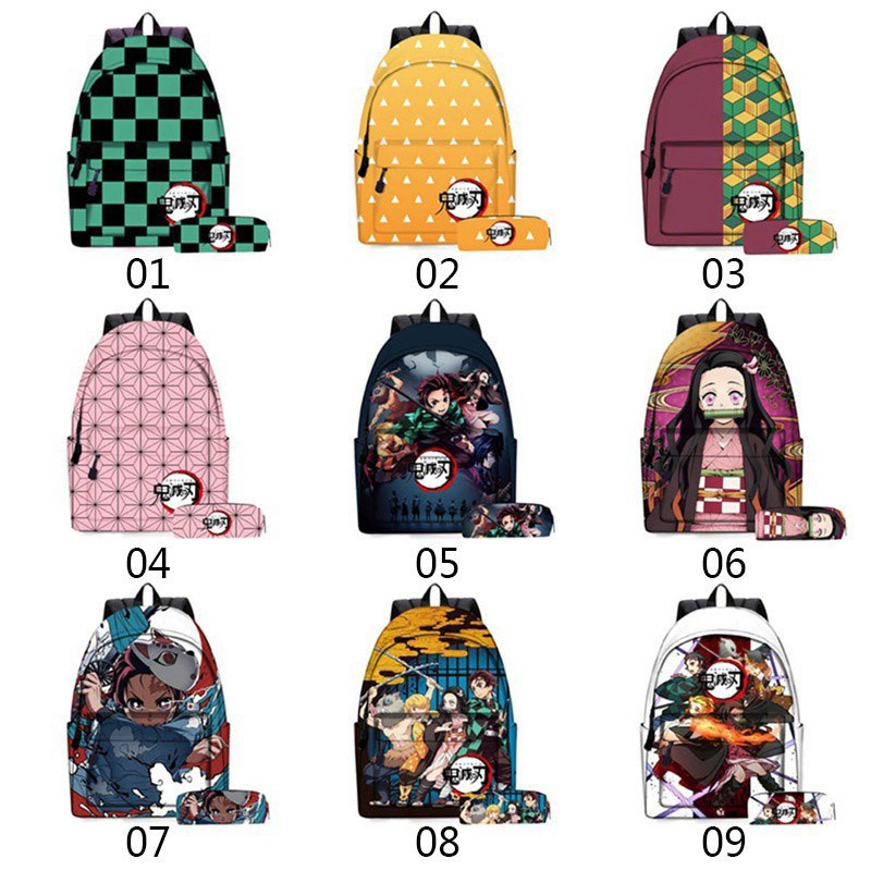 Ba Lô Đi Học Họa Tiết Anime Demon: Kimetsu No Yaiba Xinh Xắn Dành Cho Học Sinh