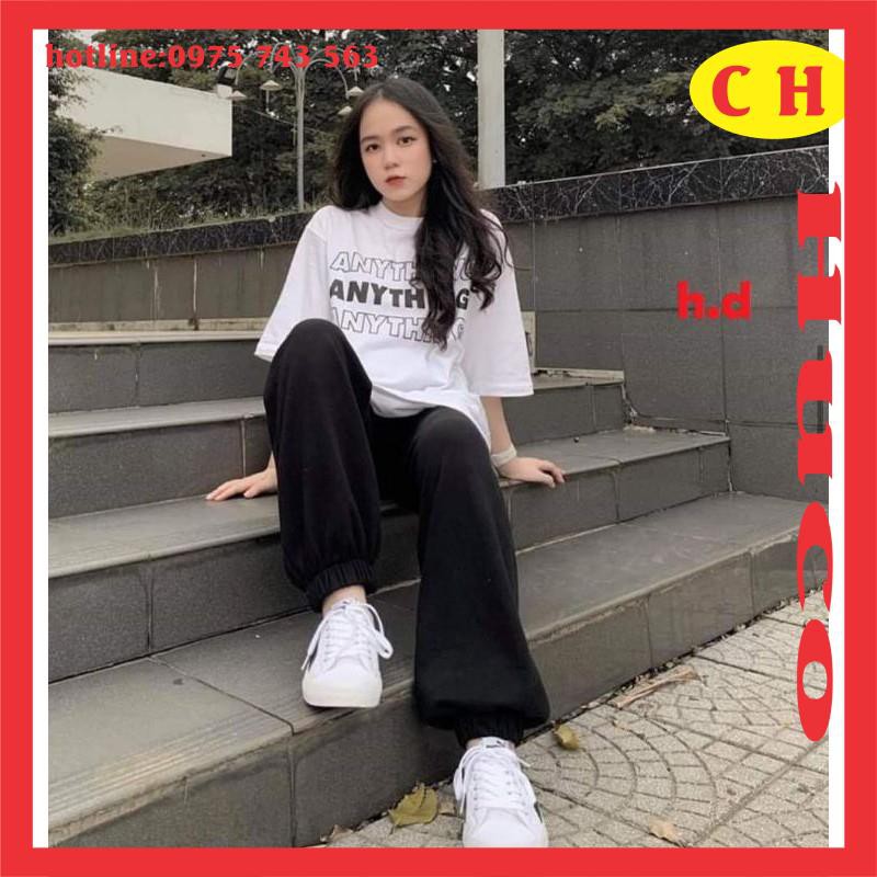 Sét áo thun hè ngắn tay any chất cotton + quần bom đen chun ống chất da cá, sét đồ bộ nam nữ freesize unisex giá rẻ