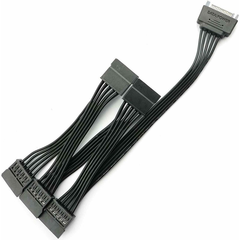 15 Pin Sata Power Extension Hard Drive Cable 1 Male To 5 Female Power