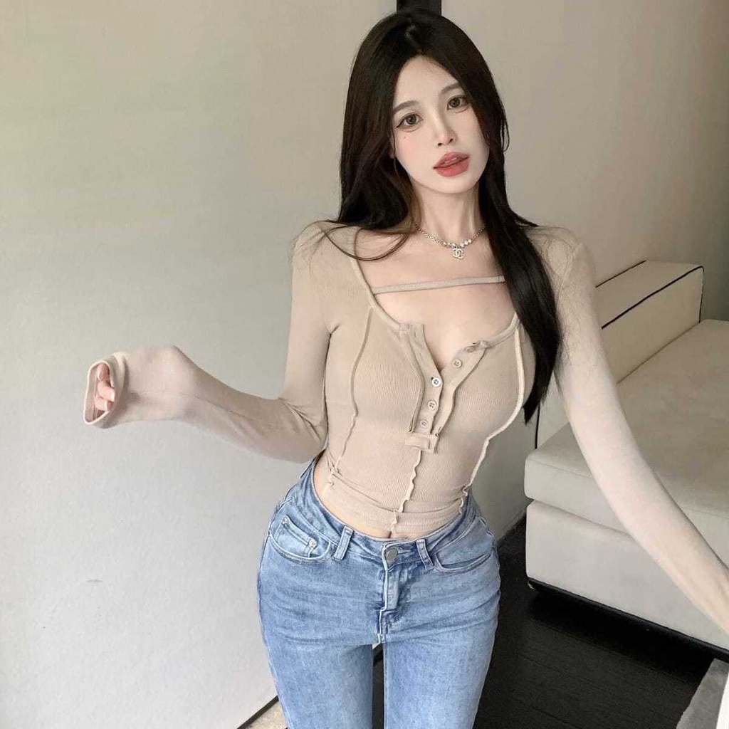 JSC Áo Thun Nữ Dài Tay Dáng Ôm Thời Trang Mới