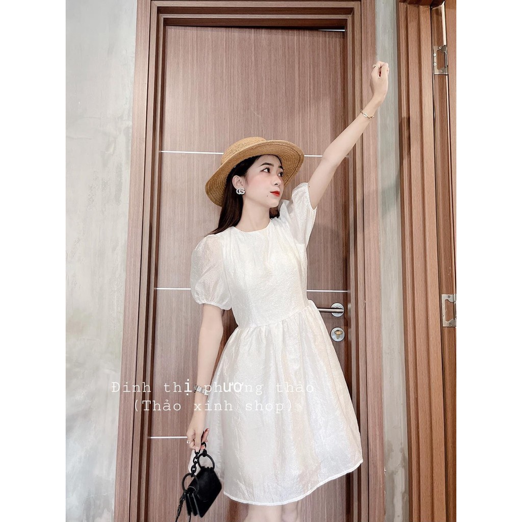 Váy,đầm trắng cột nơ lưng siêu xinh (V2) | BigBuy360 - bigbuy360.vn