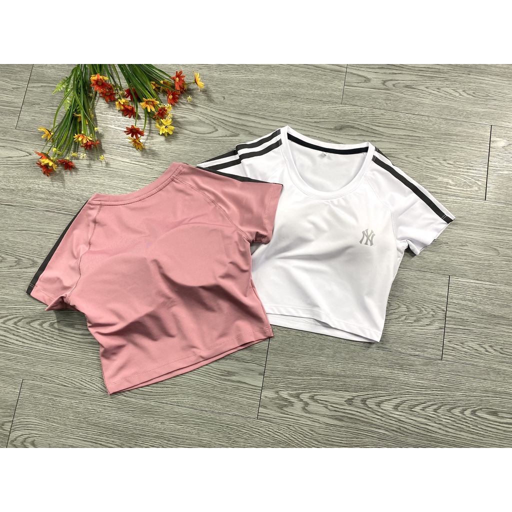 (FREE SHIP) ÁO CROP TOP NỮ 2 SỌC ,ÁO KÈM MÚT LÓT SẴN ,CHẤT THUN CO DÃN MÃ NK09