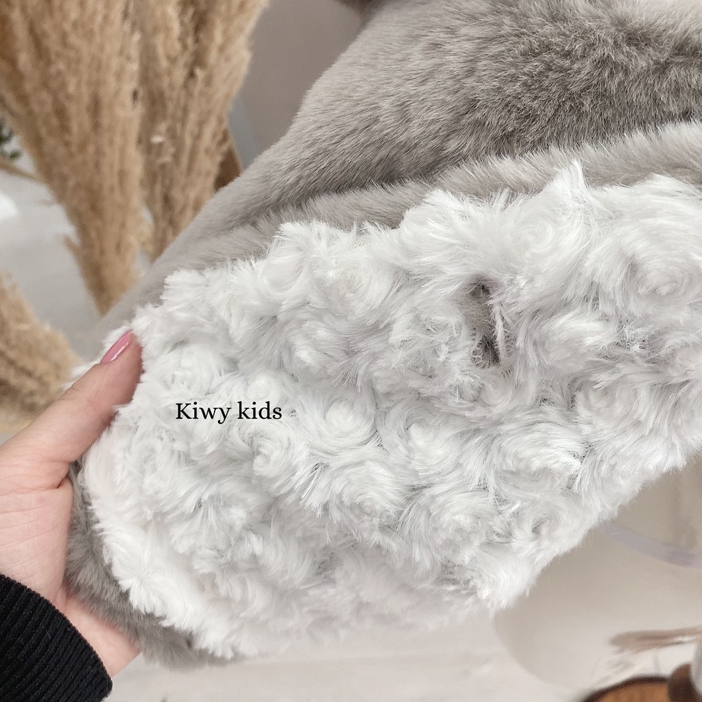 Áo khoác lông mềm KIWY KIDS43 đính quả cherry cho bé 8-18kg