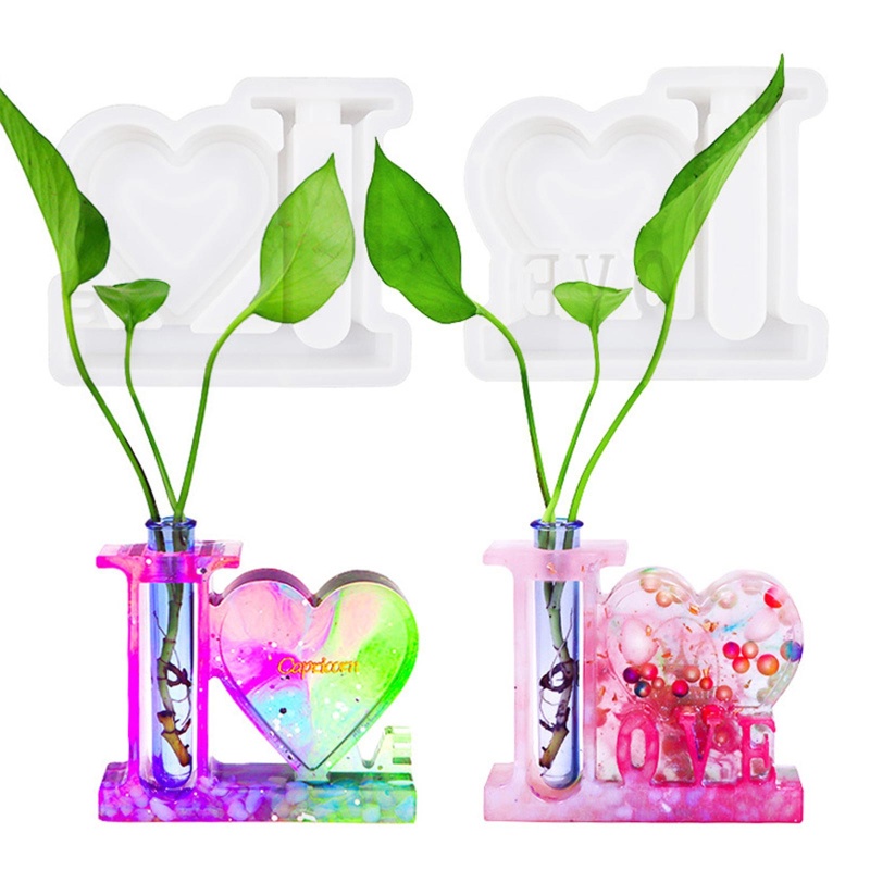 Khuôn Silicone Làm Chậu Hoa Thủy Canh Hình Trái Tim DIY Trang Trí Nhà Cửa