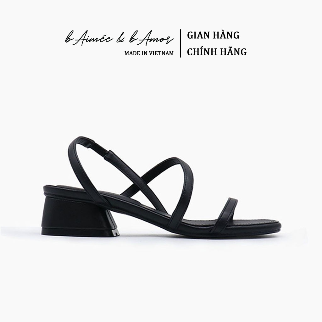 Giày sandal nữ cao gót 3p quai mảnh gót vuông mũi vuông thời trang hàn quốc đẹp cao cấp bAimée &amp; bAmor - MS1533