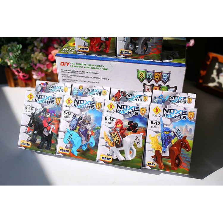 Lego Nexo Knight  Lego Khủng Long Lắp Ráp Xếp Hình Hộp Lego Ninja đi xe moto