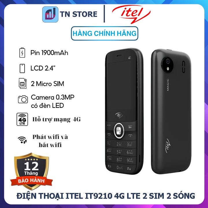 Điện Thoại ITEL IT9210 4G LTE - Kết nối+hỗ trợ phát Wifi - Camera 0.3MP - Chính Hãng - Bảo Hành 12 tháng