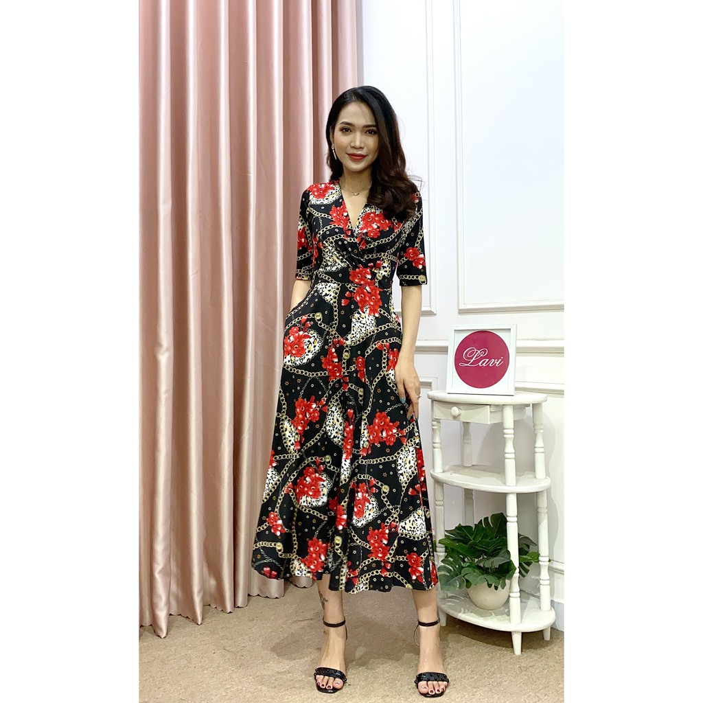 L2217 Đầm thun dáng dài họa tiết sang trọng - Lavi House | BigBuy360 - bigbuy360.vn