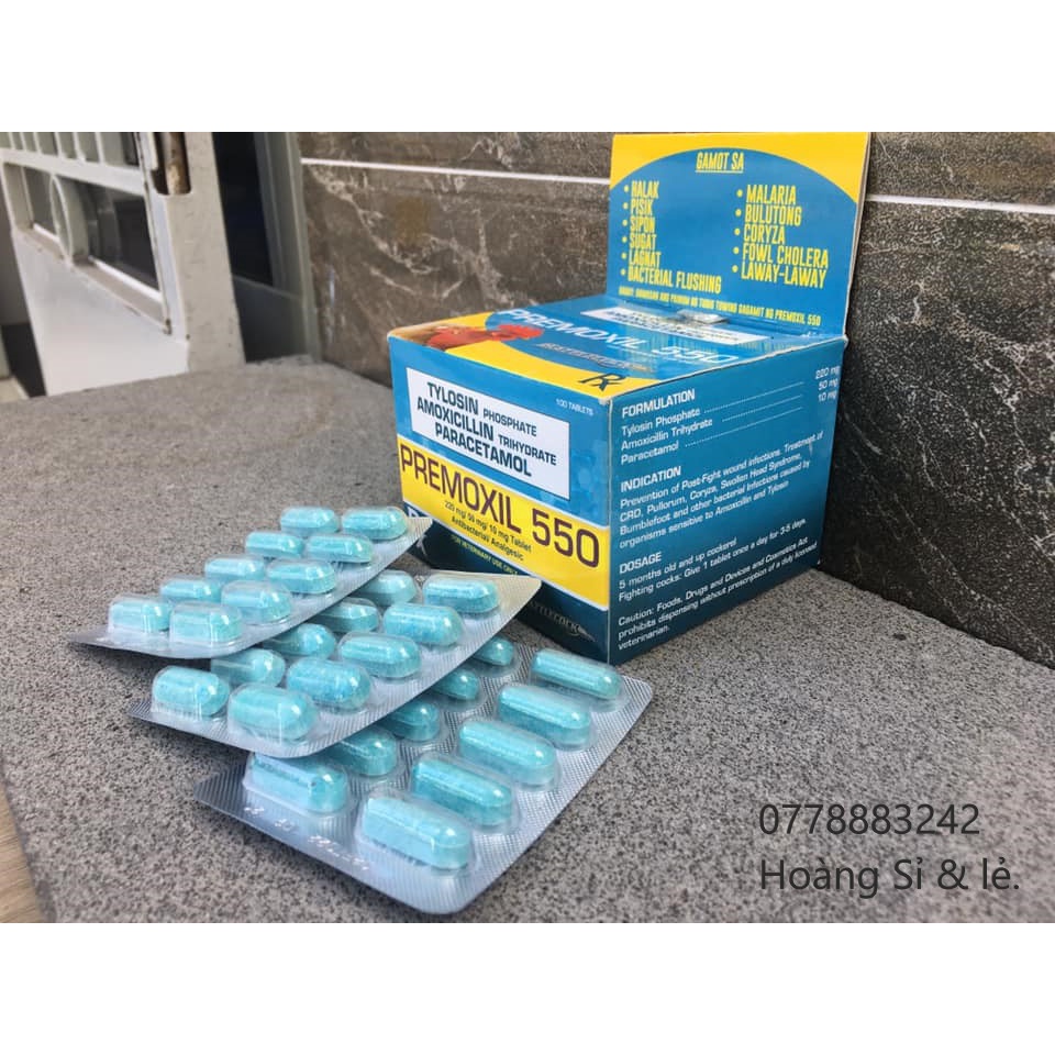 Premoxil 550 thuốc trị tang, khò khè, sổ mũi dành cho gà đá