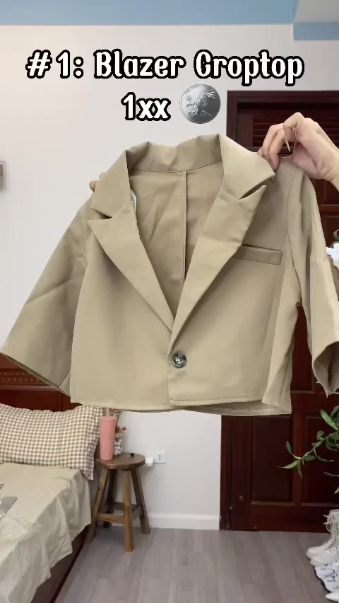 Áo Khoác Blazer Nữ Ngắn Tay, Dài Tay Công Sở Dáng Croptop 4M (Ảnh chụp thật) | BigBuy360 - bigbuy360.vn