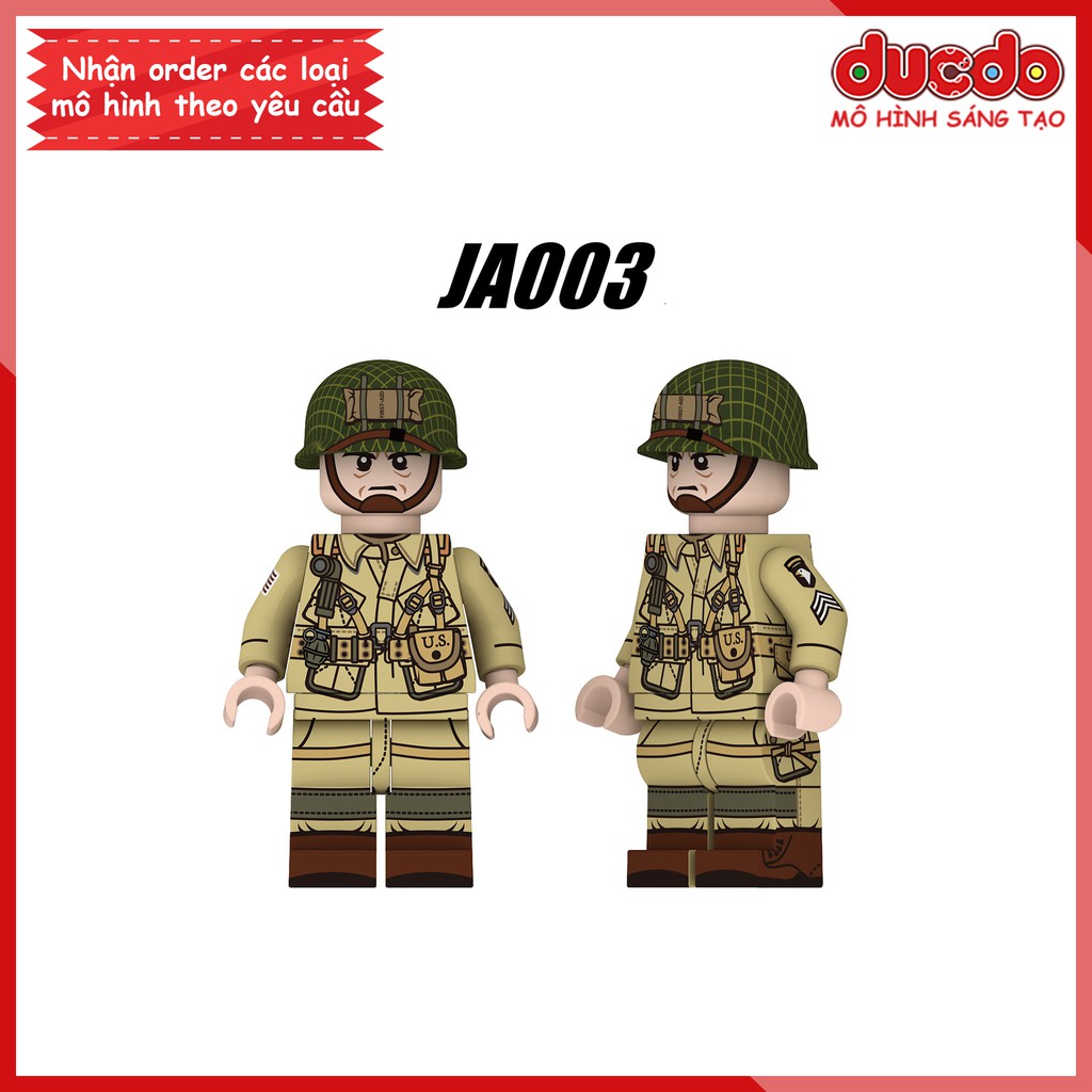 Minifigures chiến binh Army trong chiến tranh thế giới - Đồ chơi Lắp ghép Xếp hình Mô hình Mini WW2 JA003