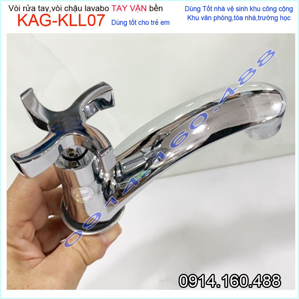 Vòi lavabo lạnh KAG-KLL07, vòi chậu rửa mặt tay vặn cao cấp nước chảy mạnh sử dụng tốt