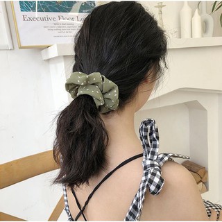 Cột tóc Scrunchies chấm bi nhiều màu cute