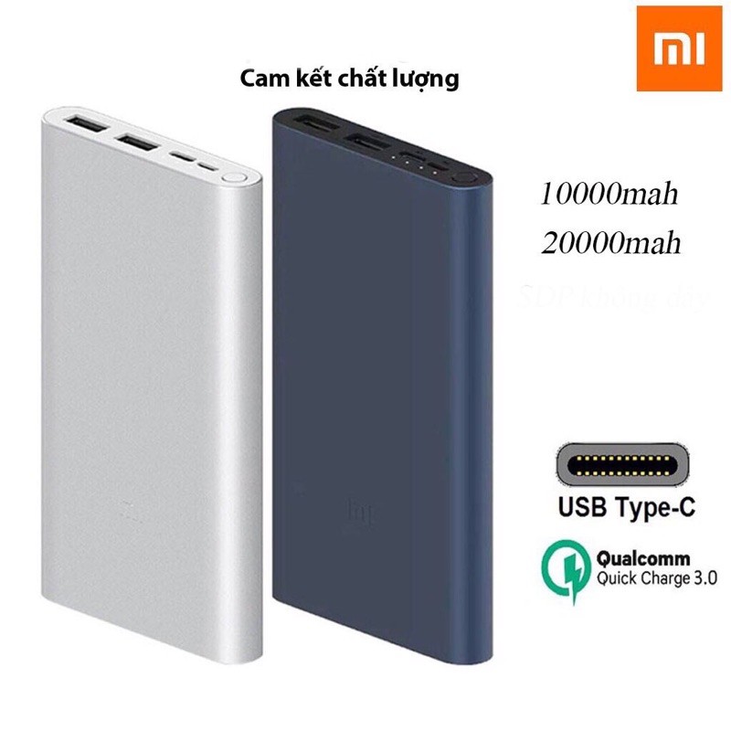 Sạc dự phòng xiaomi Gen 3 chính hãng hỗ trợ sạc nhanh