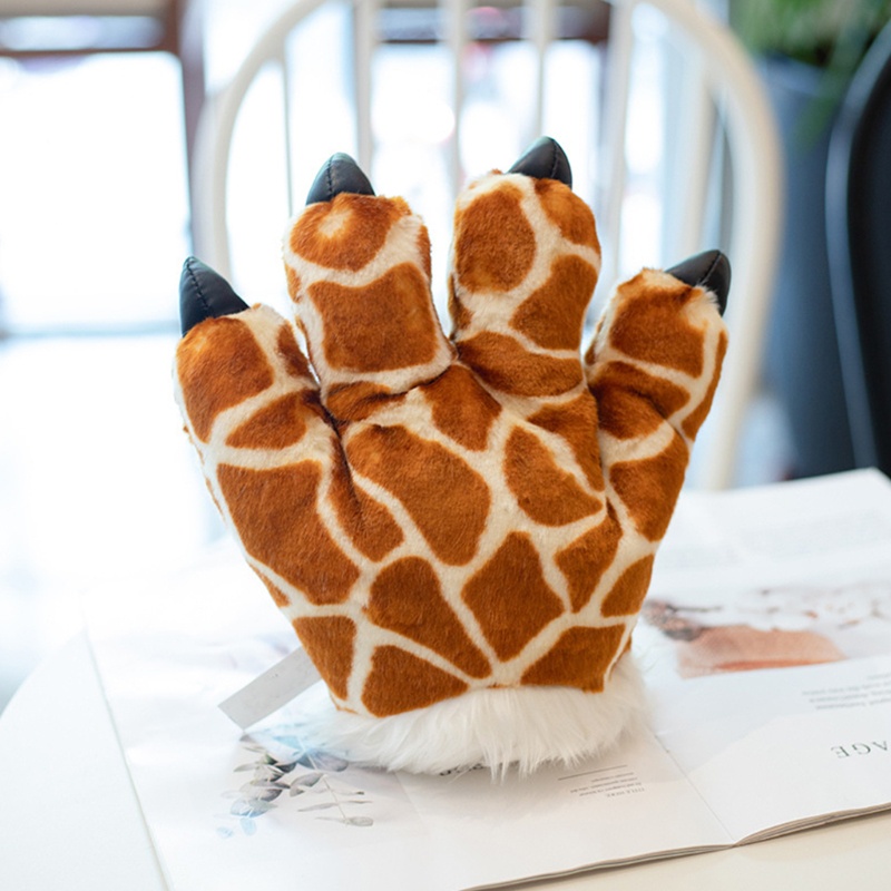 Đôi Găng Tay Bông Hình Móng Vuốt Hươu Cao Cổ 3D Cho Bé