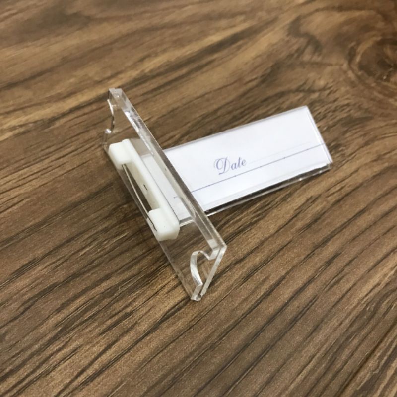 Thẻ Tên Cài Áo Mica / Kim loại vàng/Bạc