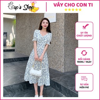 Váy cho con bú sau sinh, hoa nhí trẻ trung, mềm mát