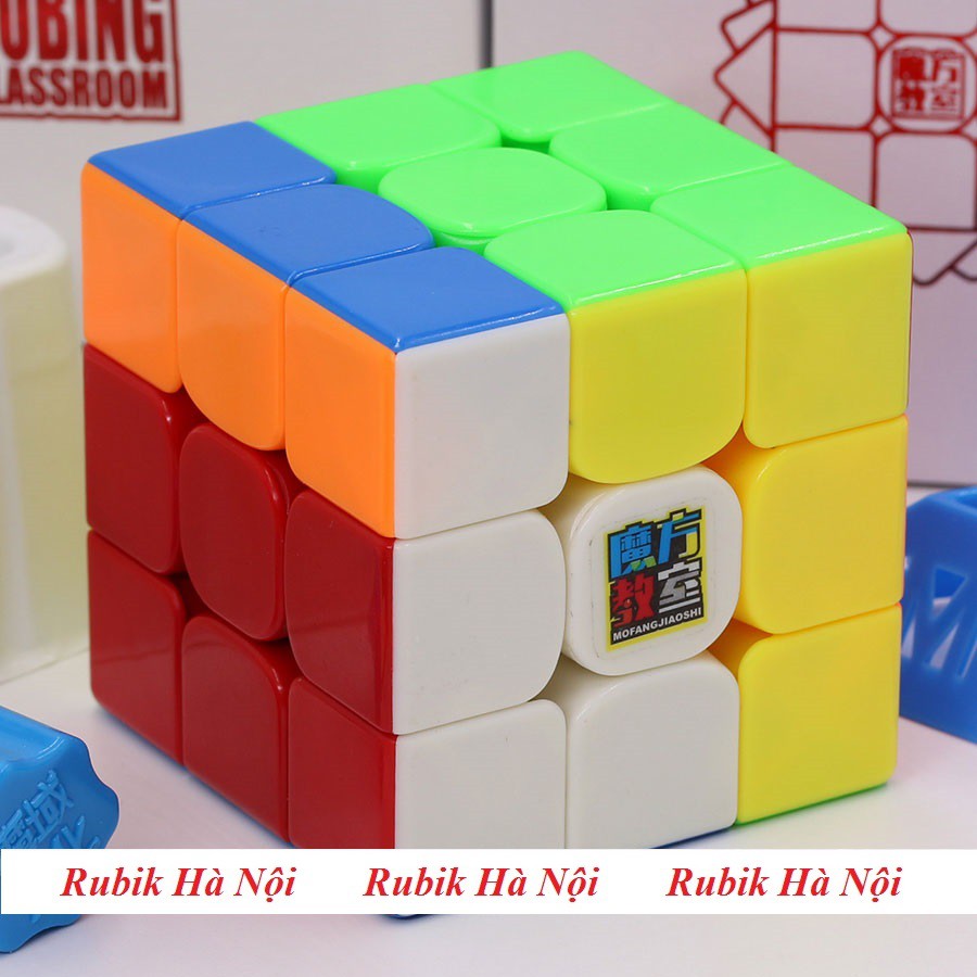 Rubik 3x3. Mofang Jiaoshi MF3RS3 Đen/Trắng/Stickerless/Có Nam Châm