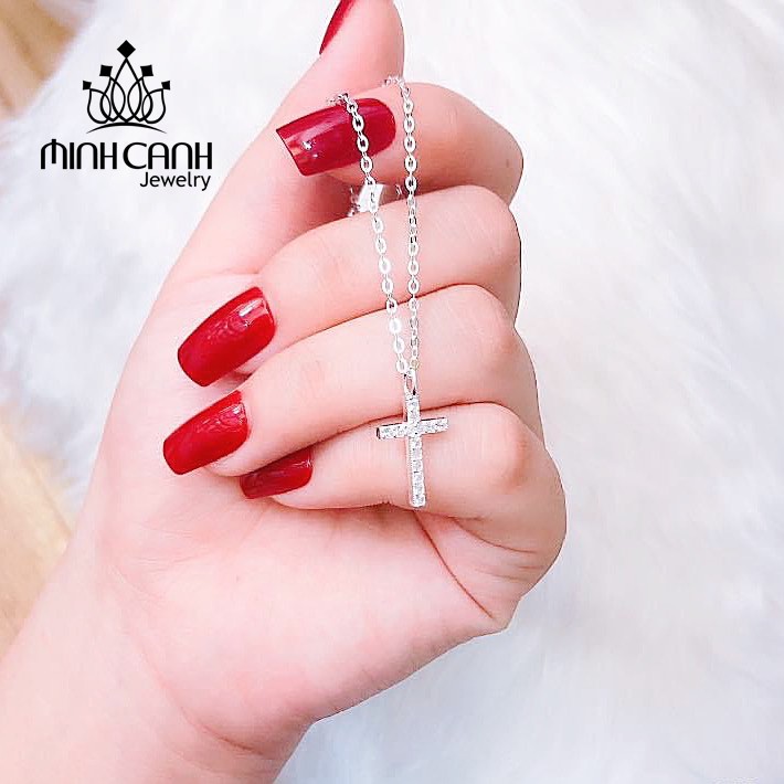 Dây Chuyền Bạc Thánh Giá Nữ Nạm Đá - Minh Canh Jewelry