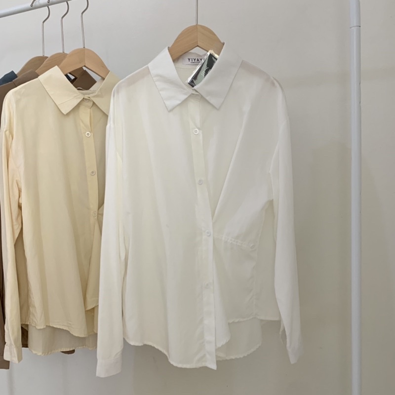 Áo sơ mi lụa lanh cao cấp cúc cài kiểu