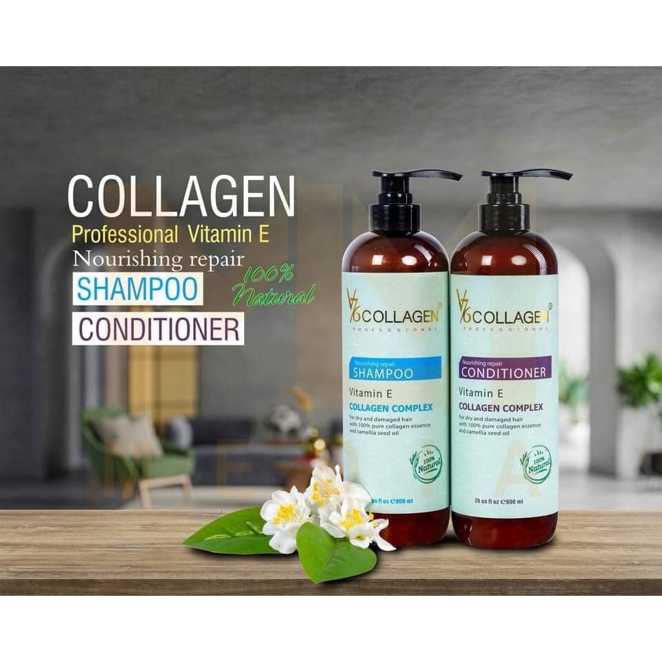 COMBO GỘI + XẢ V76  VITAMIN E -COLLAGEN COMPLEX CẶP 800ML