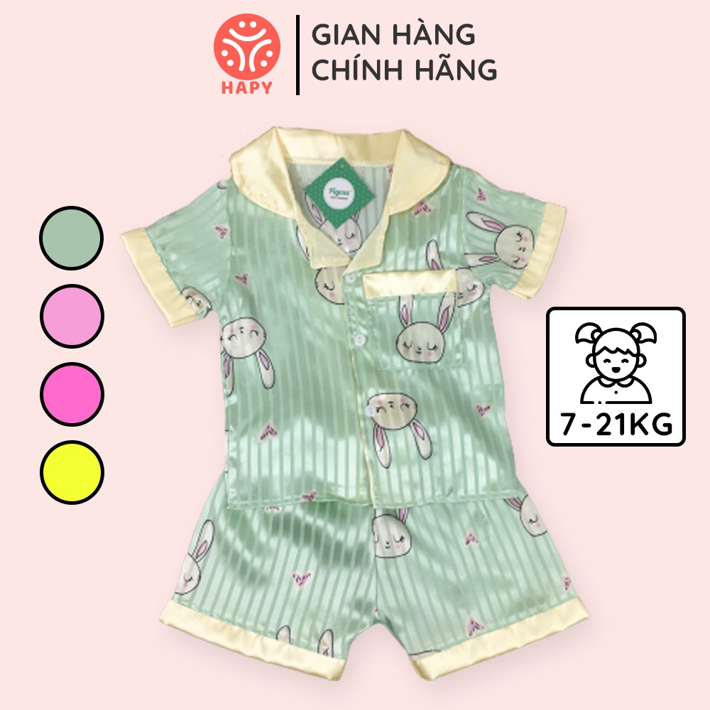 Set Đồ Bộ Ngủ Pijama Chất Lụa Satin Cho Bé Gái - HAPY SB532