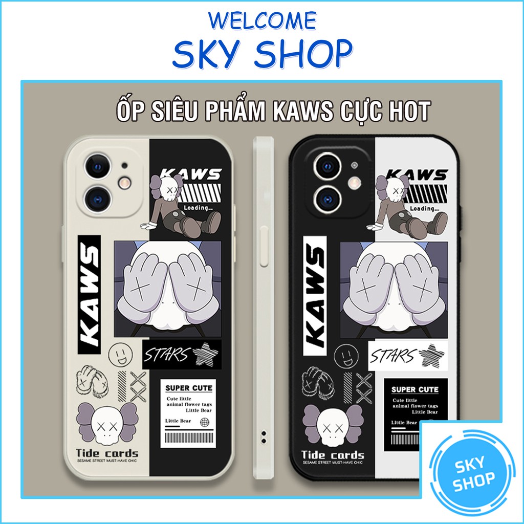 Ốp lưng iphone cạnh vuông kaws smile 6/6plus/6s/6splus/7/7plus/8/8plus/x/xr/xs/11/12/pro/max/plus/promax Sky Shop | BigBuy360 - bigbuy360.vn
