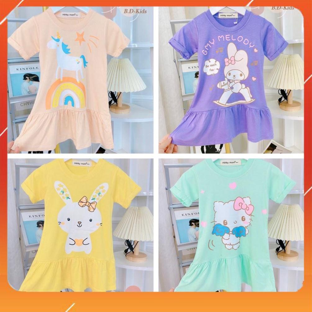 Váy đuôi cá bé gái minkymom vải thun lạnh sài gòn không bai dão hình in nhiệt ko bong chóc đầm đuôi cá cho bé Uy tín