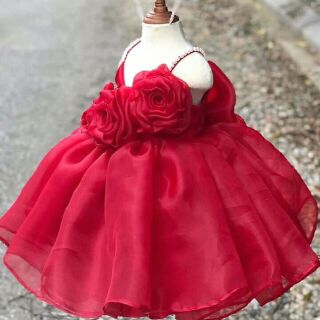 Đầm công chúa 3 bông đỏ