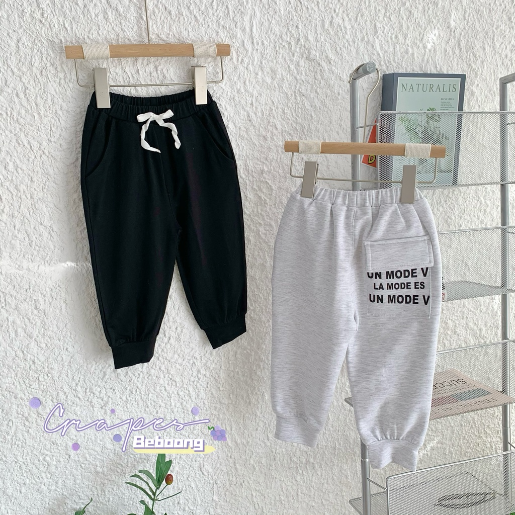 Quần Jogger Bé Trai Siêu Ngầu Beboong Chất Nỉ Da Cá Cho Bé Từ 8-25 KG