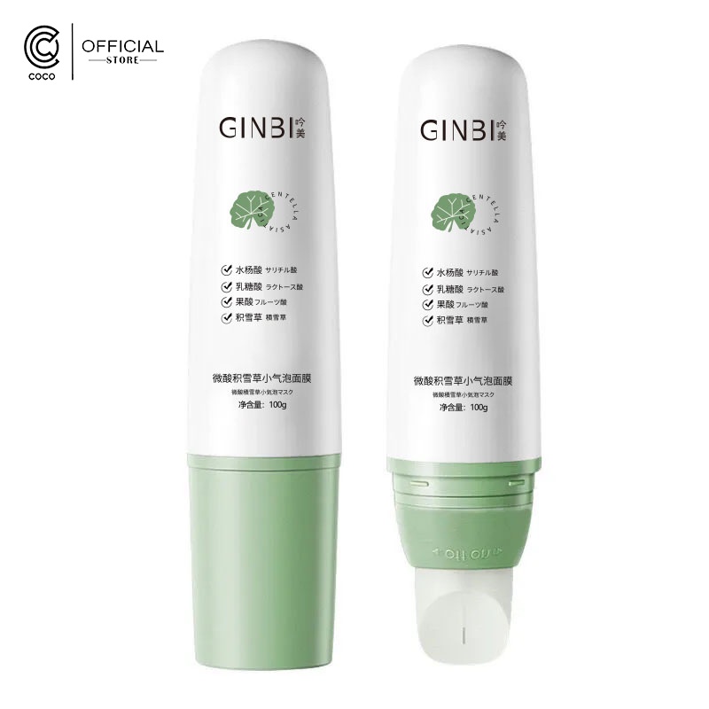 Mặt Nạ Sủi Bọt Thải Độc GINBI Rau Má | Giảm Mụn, Thu Nhỏ Lỗ Chân Lông, Dưỡng Trắng, Dưỡng Ẩm