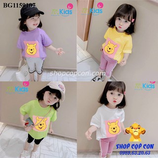 Bộ thun lửng gấu Pooh cho bé gái từ 26kg đến 40kg