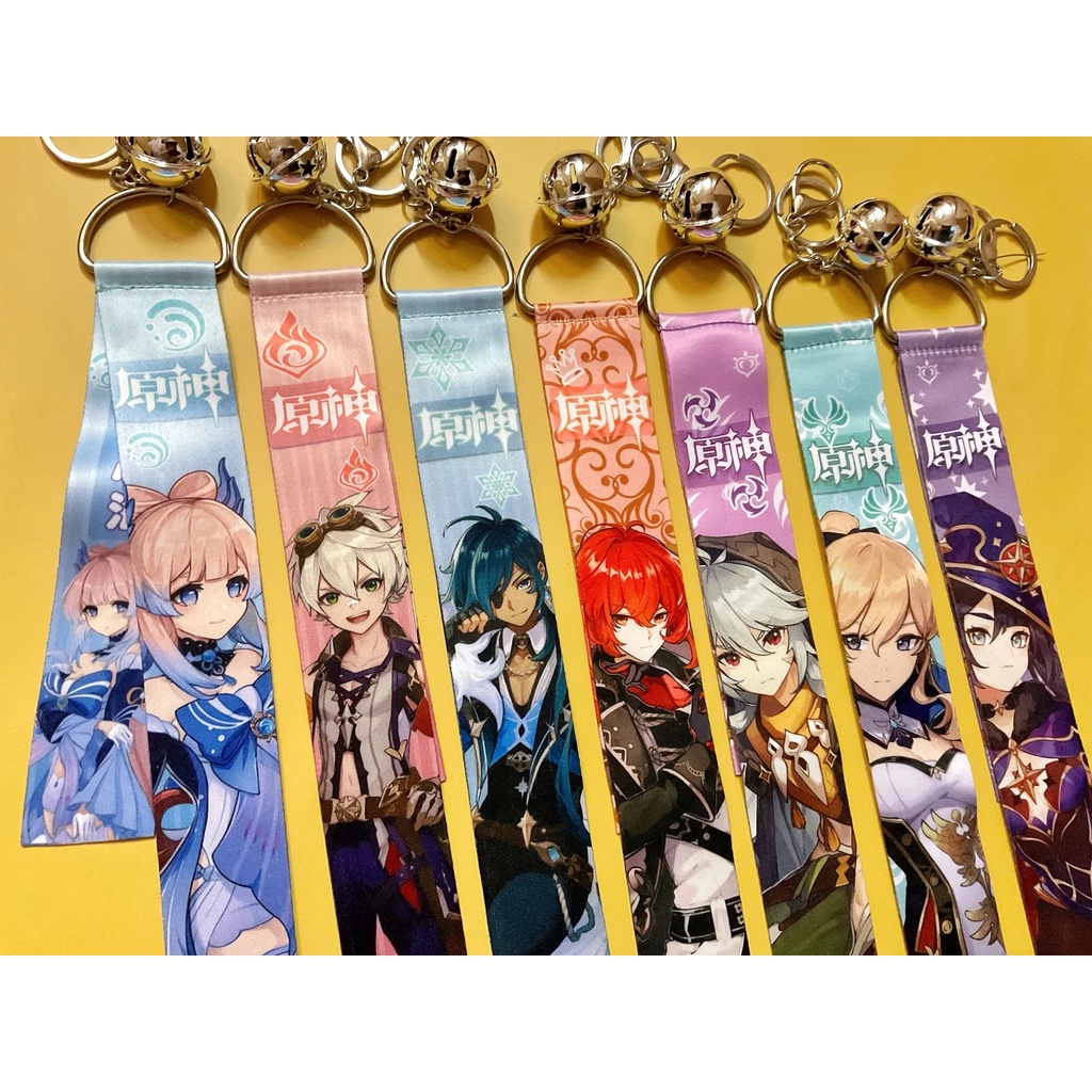 Móc khóa Genshin Impact dây vải kèm chuông đủ nhân vật Yae Miko Kazuha Zhongli Xiao Keqing Ei Shogun -  GSK148