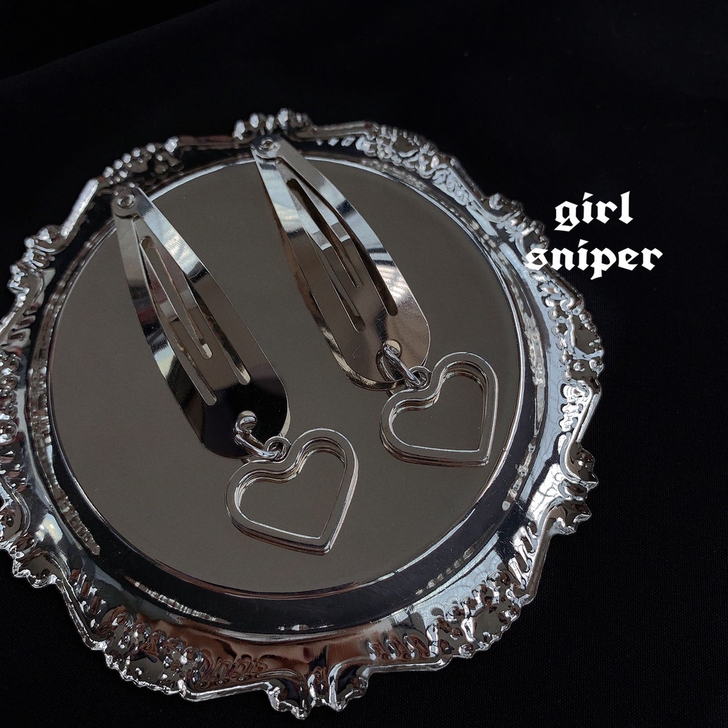 Kẹp Tóc Lõm Chéo Hình Trái Tim Dễ Thương Đơn Giản 19A1094