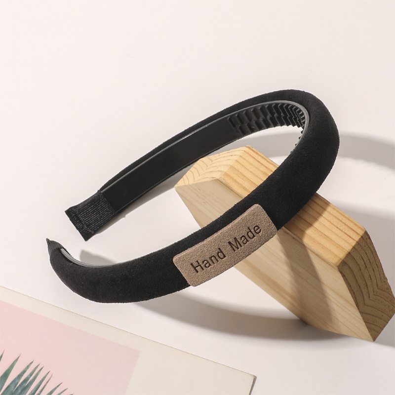 Băng Đô Cài Tóc Bằng Xốp Dày Dặn Màu Trơn Không Trượt Răng Phong Cách Vintage Thanh Lịch