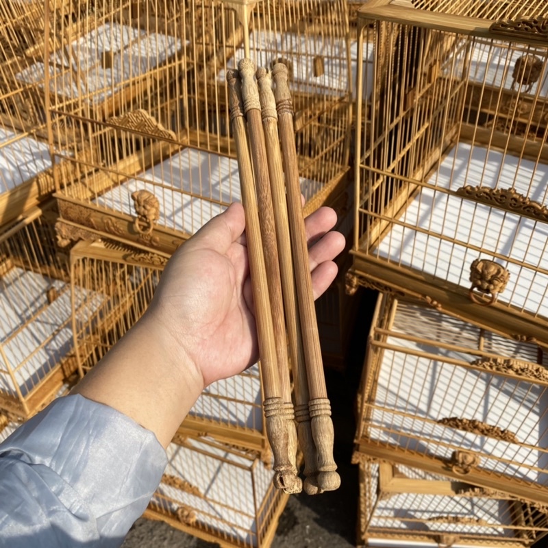 Đầu cầu lồng chim bằng tre tự thay, phụ kiện lồng chim cao cấp