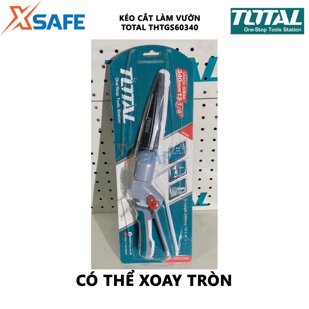 Kéo cắt cỏ 340mm TOTAL THTGS60340 Kích thước lưỡi 7 &quot;/ 180mm, chịu nhiệt với lớp phủ chống dính, tay cầm ABS chắc chắn
