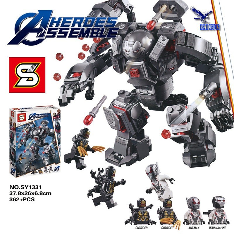 Lego Marvel Super Heroes 76124 War Machine Buster SY1331 Lepin 07120 Bộ Giáp War Machine Buster