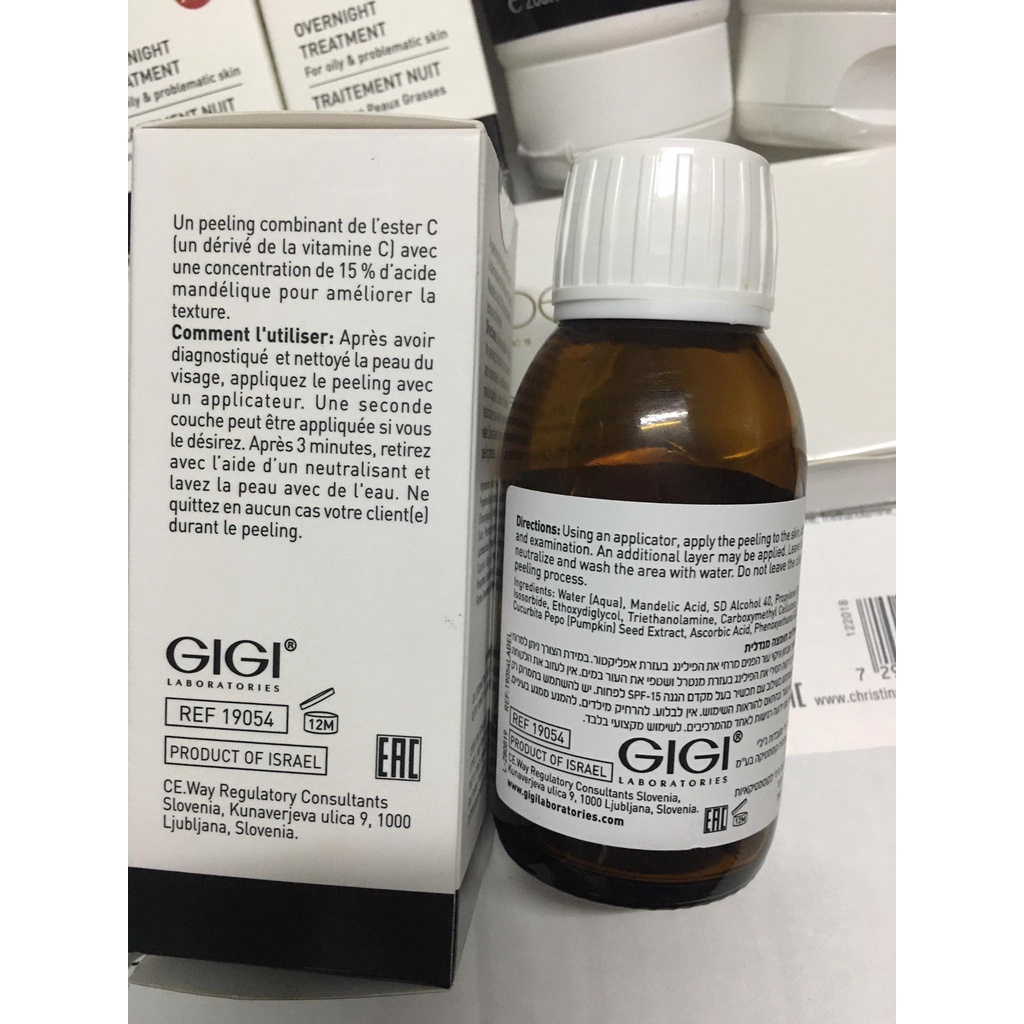 Peel trắng da đều màu giảm thâm se khít lỗ chân lông căng mịn da gigi ester c 15% mandelic peel