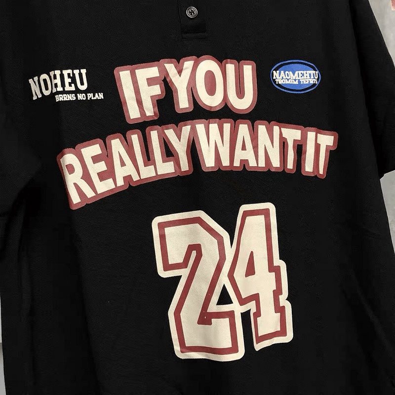 Áo Thun Form Rộng tay Lỡ Cổ Bẻ In Số Siêu Đẹp - CLITUS FASHION