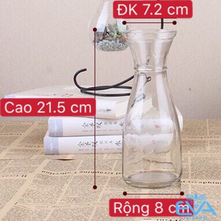 Combo 2 Bình Bông Lọ Hoa Thủy Tinh Eo Lớn - Eo nhỏ Tặng Kèm Dây Bố Trang Trí