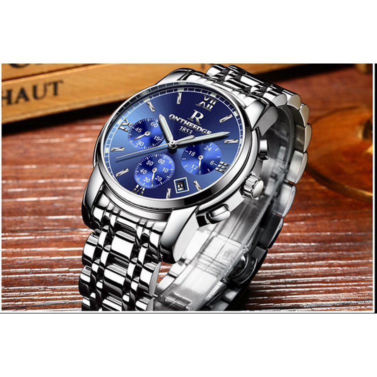 Đồng hồ nam dây thép đặc 6 kim cao cấp Ontheedge (fullbox, Blue) | BigBuy360 - bigbuy360.vn